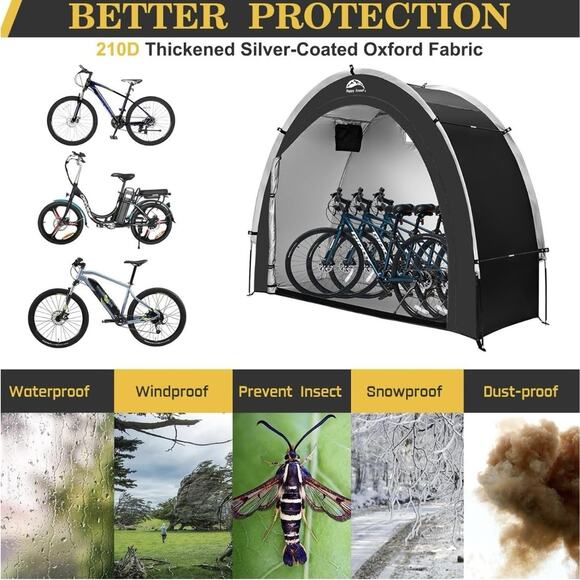Happy Travel Bike Storage Shed Tent,Outdoor Portable Bicycle Storage Sheds with - Picture 8 of 11
